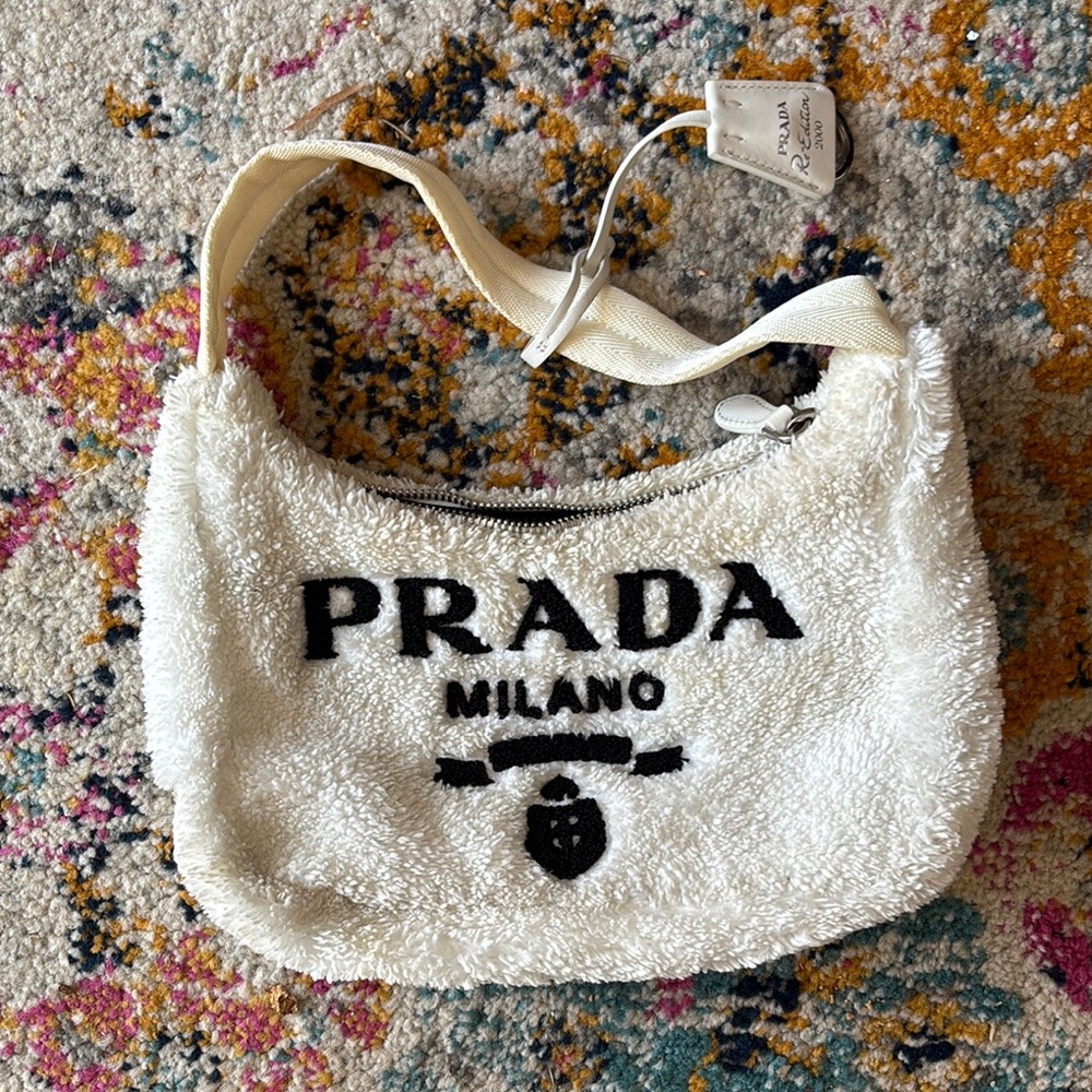 Prada White Shoulder Bag with Minimalist Design
